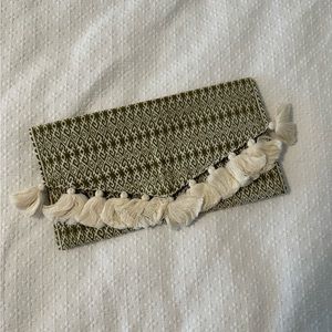 Envelope Handbag Green and White